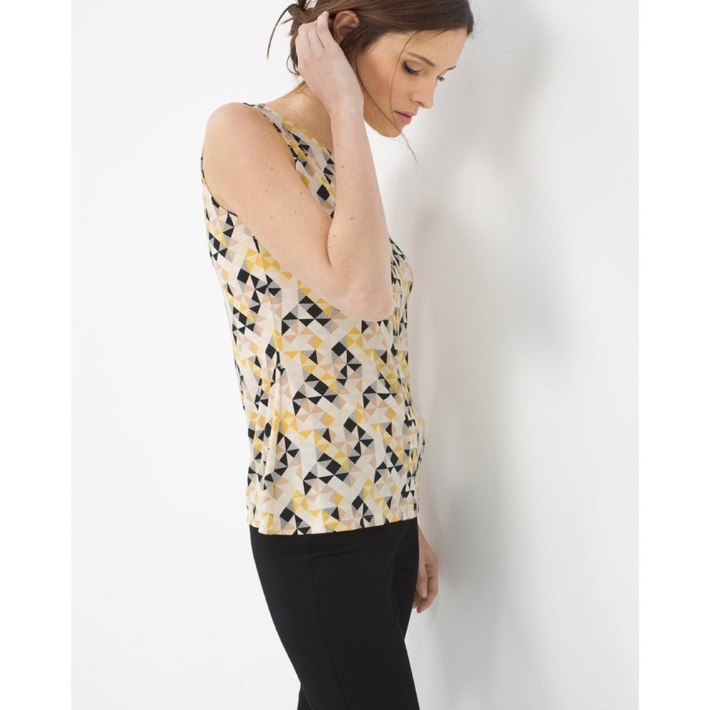 WHBM Prism Print Center Pleat Shell Size Medium